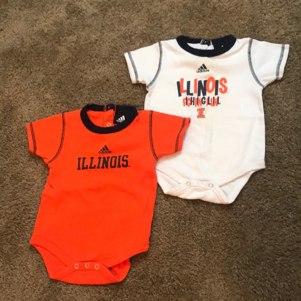 (18mo) Adidas Fighting Illini Onesies.